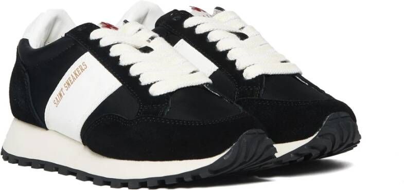 Saint Sneakers Zwarte Suède en Stoffen Runner Sneakers Black Dames