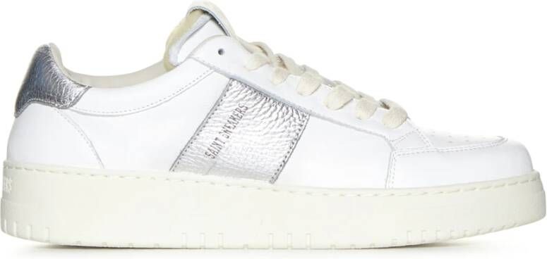 Saint Sneakers Witte Leren Sneakers met Geperforeerde Neus White Dames