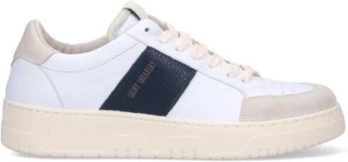 Saint Sneakers Witte Leren Sneakers met Geperforeerde Neus White Heren