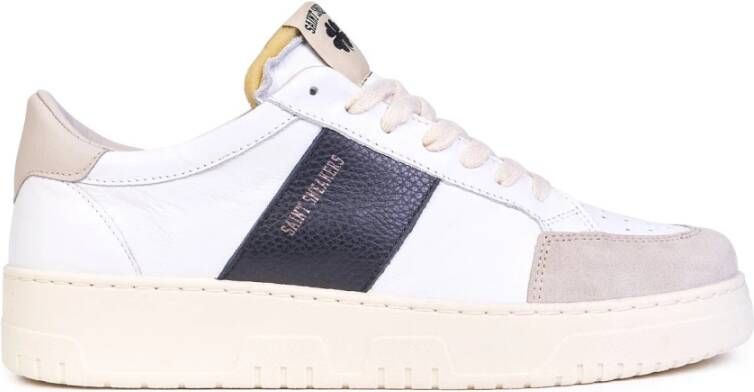 Saint Sneakers Witte zwarte leren sneakers White Heren