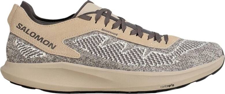 Salomon Grijze Sneakers met Beige Details Gray Heren