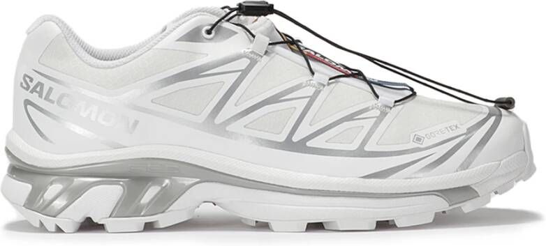 Salomon Witte GTX Sneakers met Zilveren Detail