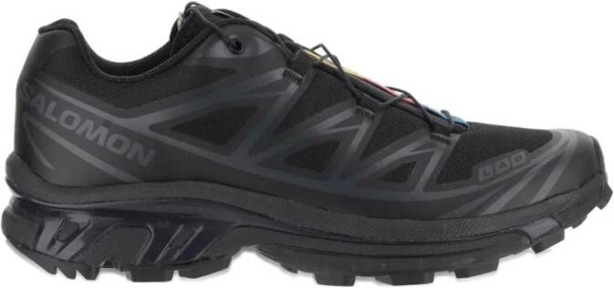 Salomon Zwarte Chunky Sneakers Veters Rubberen Zool
