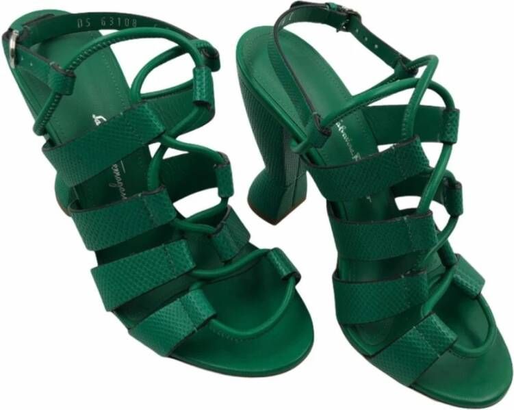 Salvatore Ferragamo 11cm Hak Sandaal Groen Dames