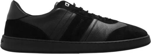 Salvatore Ferragamo Zwarte Logo-Debossed Sneakers Black Heren