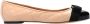 Salvatore Ferragamo Beige en Zwart Nappa Leren Ballet Flats Beige Dames - Thumbnail 3