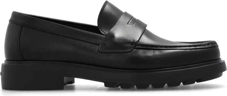 Salvatore Ferragamo Donny leren schoenen Black Heren