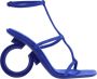 Salvatore Ferragamo Elina Leren Sandalen Blue Dames - Thumbnail 1