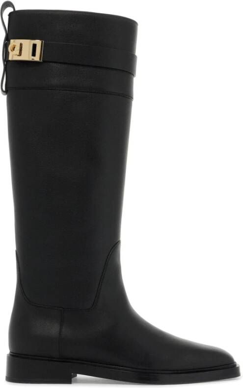 Salvatore Ferragamo Ely Ornate Leren Laars met Decoratie Black Dames
