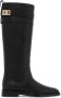 Salvatore Ferragamo Zwarte Leren Enkellaarzen Ruitersport Stijl Black Dames - Thumbnail 6