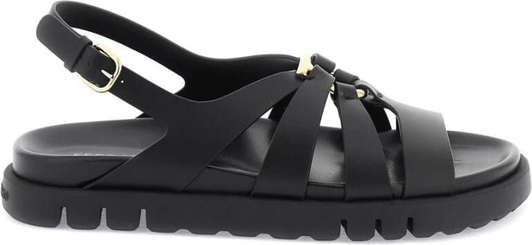 Salvatore Ferragamo Flat Sandals Black Dames