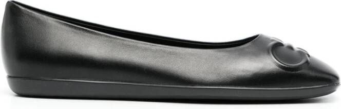 Salvatore Ferragamo Gancini-Embossed Ballerina s Black Dames