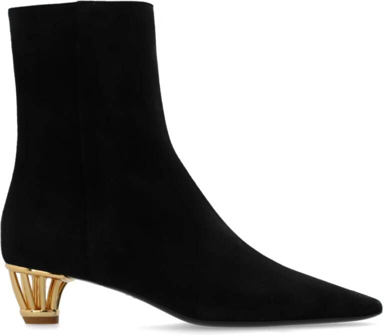 Salvatore Ferragamo Gehakte enkellaarzen Mirta Black Dames