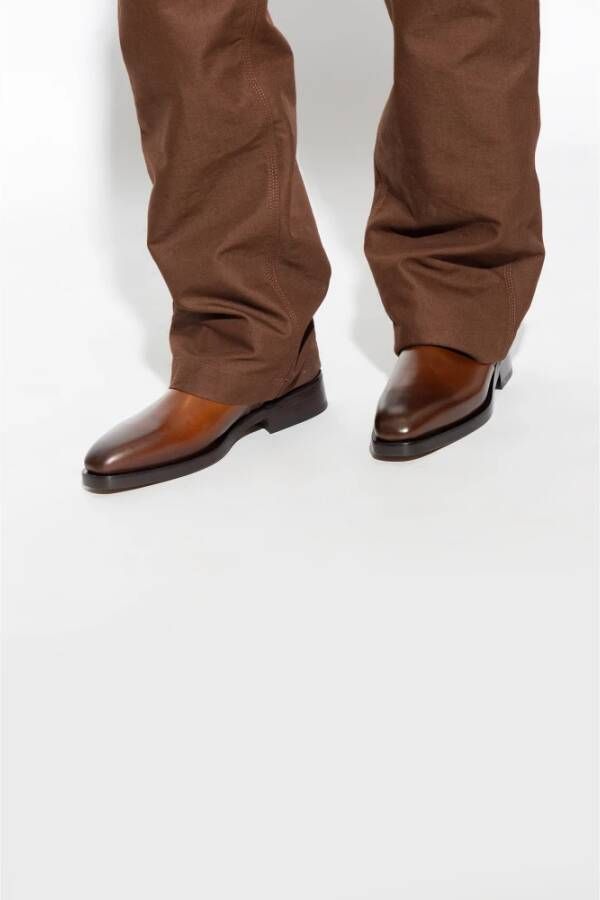 Salvatore Ferragamo Gerald enkellaarzen Bruin Heren