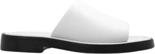 Salvatore Ferragamo Witte Leren Slippers White Dames