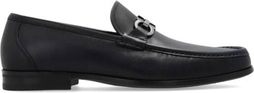 Salvatore Ferragamo Gancini Leren Loafers Blue Heren