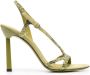 Salvatore Ferragamo Groene Gancini Rhinestone Sandalen Groen Dames - Thumbnail 1