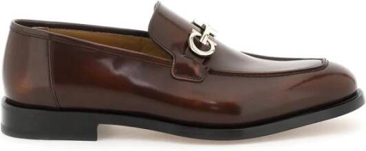 Salvatore Ferragamo Gustav Loafers met Gancini-detail Brown Heren