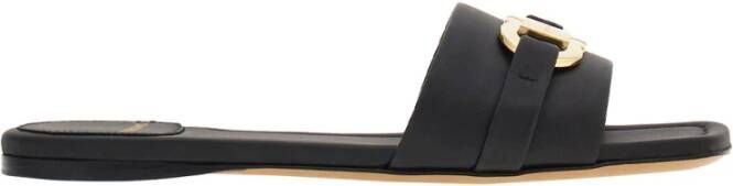 Salvatore Ferragamo Luxe sandalen van kalfsleer met vierkante neus Black Dames