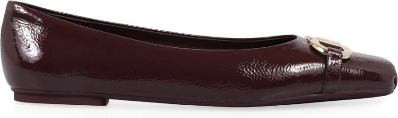 Salvatore Ferragamo Leren balletflats met metalen horsebit Red Dames