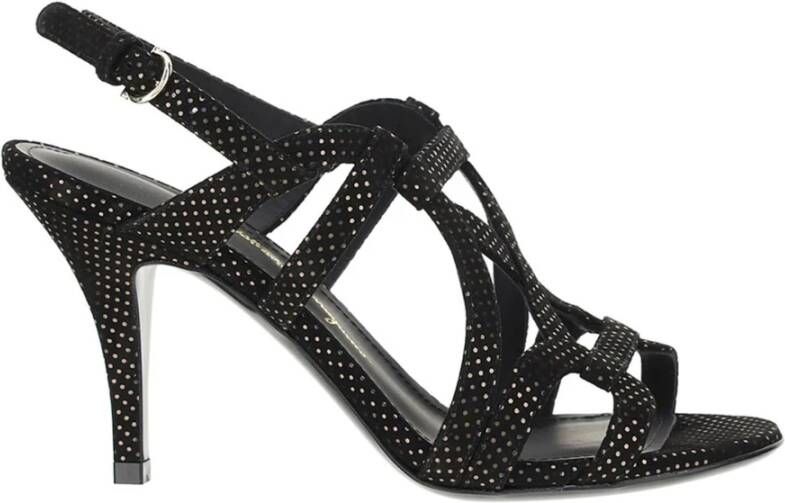 Ferragamo Leren Hak Sandalen met Enkel Gesp
