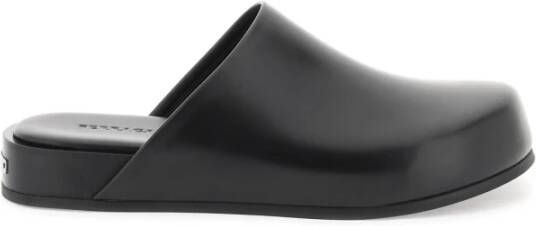 Salvatore Ferragamo Leren klompen met ronde neus Black Heren