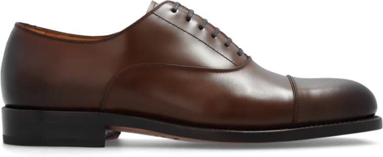 Salvatore Ferragamo Leren Oxford schoenen Brown Heren