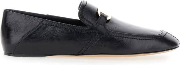 Salvatore Ferragamo Zwarte Leren Loafers Black Dames