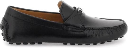 Salvatore Ferragamo Zwarte platte schoenen met Gancini-ornament Black Heren