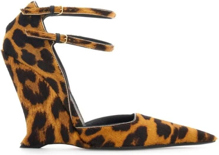 Salvatore Ferragamo Luipaardprint Hakken Brown Dames