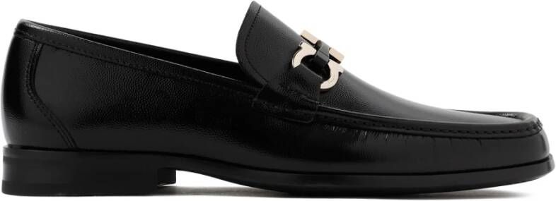 Salvatore Ferragamo Luxe Kalfsleren Loafers Black Heren