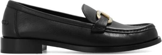 Salvatore Ferragamo Zwarte Mocassin met Gouden Ornament Black Dames