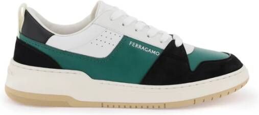 Salvatore Ferragamo Multicolor Suède Leren Sneakers met Logo Multicolor Heren