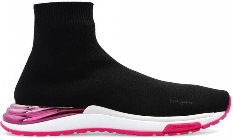 Salvatore Ferragamo Ninette sneakers with sock Zwart Dames