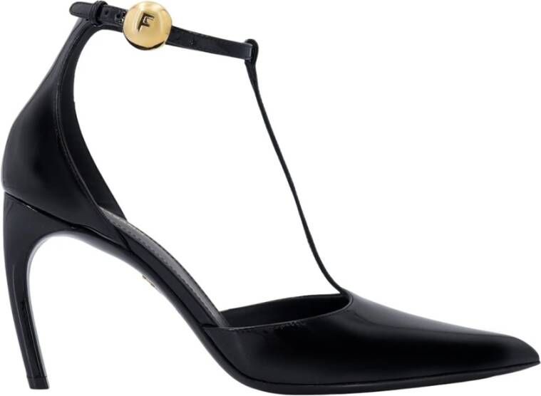 Salvatore Ferragamo Patentleren T-strap Stiletto Black Dames