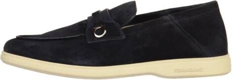 Salvatore Ferragamo Suède Gancini Detail Mocassins Blue Heren