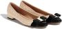 Salvatore Ferragamo Beige en Zwart Nappa Leren Ballet Flats Beige Dames - Thumbnail 1