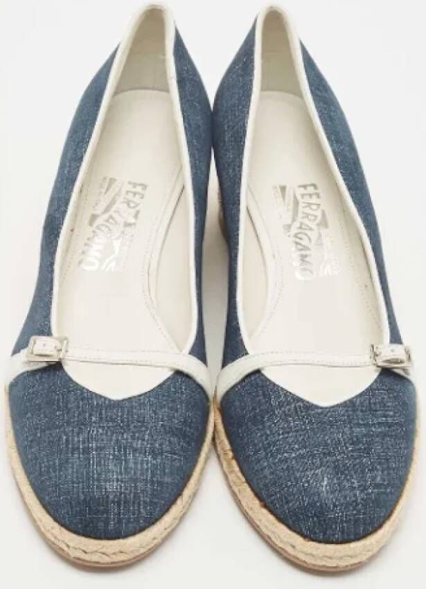 Salvatore Ferragamo Pre-owned Denim heels Blue Dames