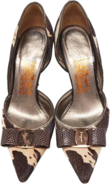 Salvatore Ferragamo Pre-owned Fabric heels Brown Dames