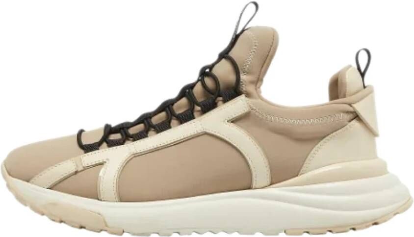 Salvatore Ferragamo Pre-owned Fabric sneakers Beige Heren