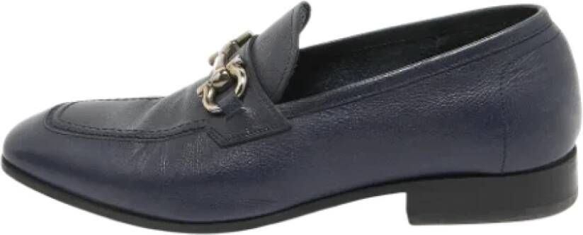 Salvatore Ferragamo Pre-owned Leather flats Blue Heren