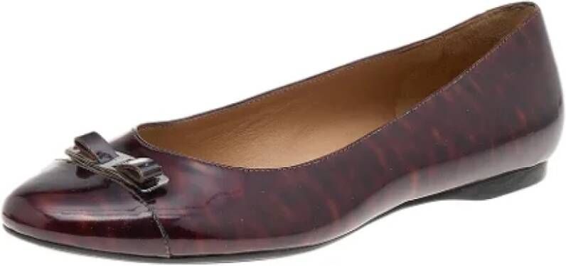 Salvatore Ferragamo Pre-owned Leather flats Red Dames