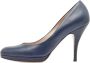 Salvatore Ferragamo Pre-owned Leather heels Blue Dames - Thumbnail 1