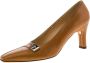 Salvatore Ferragamo Pre-owned Leather heels Brown Dames - Thumbnail 1