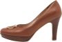 Salvatore Ferragamo Pre-owned Leather heels Brown Dames - Thumbnail 1