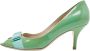 Salvatore Ferragamo Pre-owned Leather heels Green Dames - Thumbnail 1