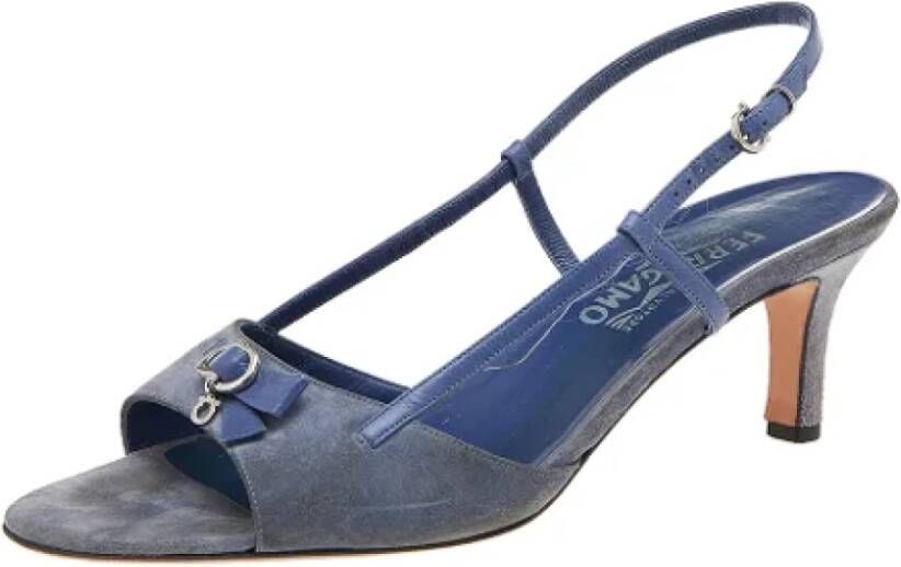 Salvatore Ferragamo Pre-owned Leather sandals Blue Dames