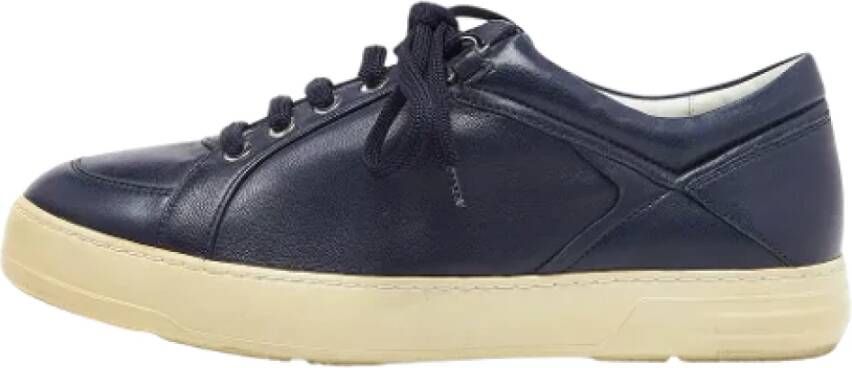 Salvatore Ferragamo Pre-owned Leather sneakers Blue Heren