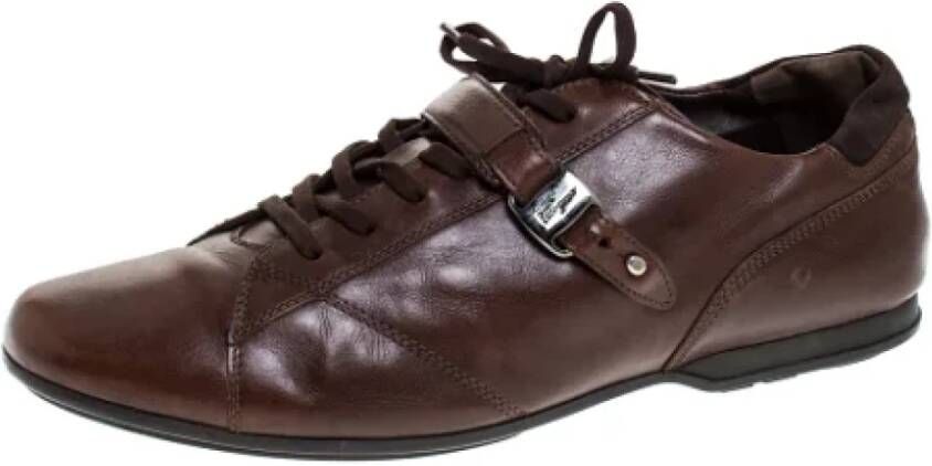 Salvatore Ferragamo Pre-owned Leather sneakers Brown Heren