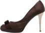 Salvatore Ferragamo Pre-owned Satin heels Brown Dames - Thumbnail 1